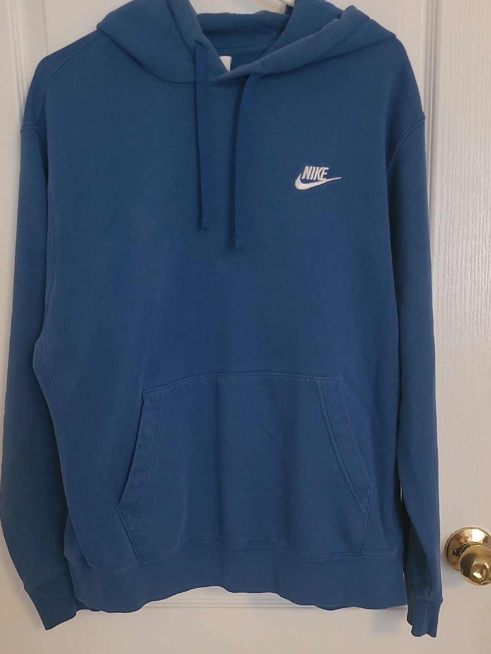 Nike Blue Pullover Hoodie with White Swoosh